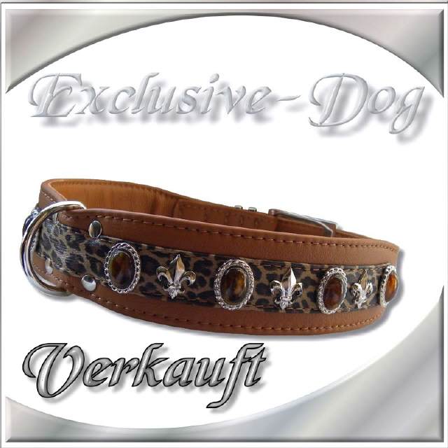 Lederhalsband Hundehalsband Lilie Leder