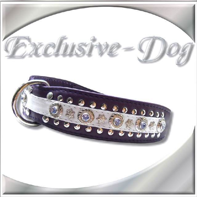 Strasshalsband Nietenhalsband Lederhalsband Lila