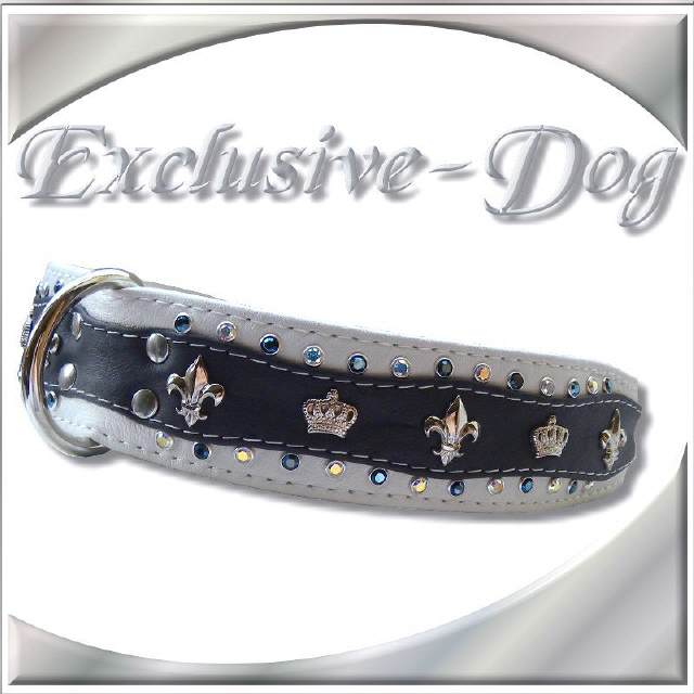 Bulldogge Dobermann Hundehalsband Strass Leder