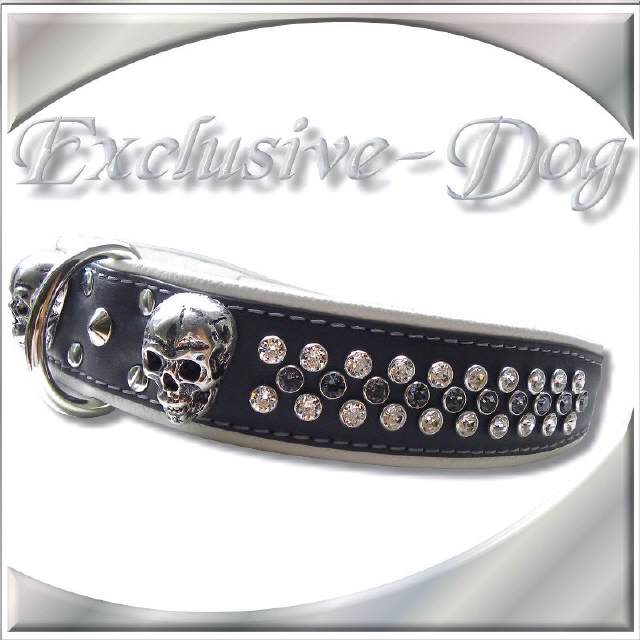 Lederhalsband Bulldogge Rhodesian Ridgeback Strass
