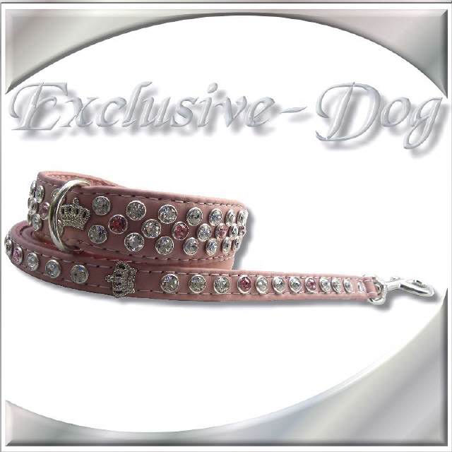 Lederhalsband PINK